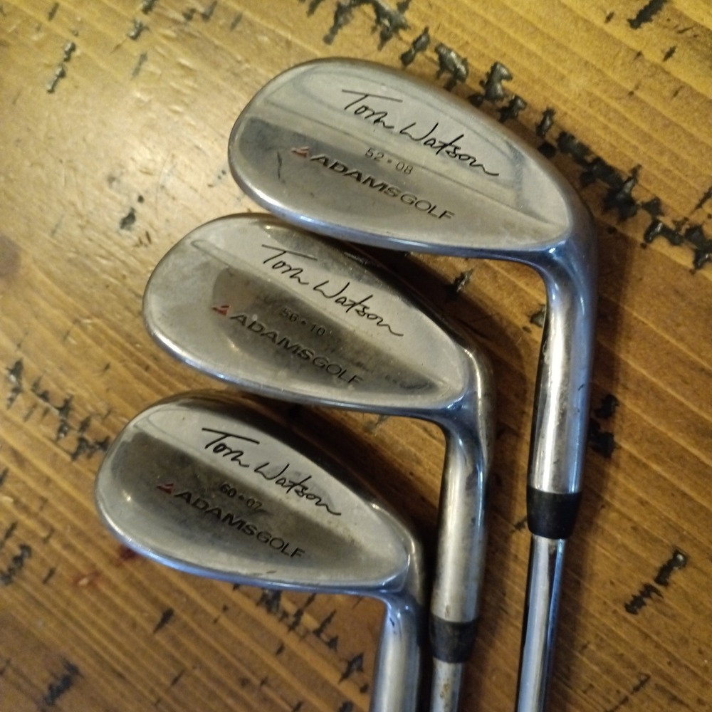 Adams Golf Tom Watson Wedge Set 52 56 60 Gap Sand Lob Wedges 3 Piece Lot Chrome
